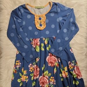 Blue Floral Kids Dress - Girls Size 10 - Brand: Millie Loves Lily